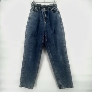 PacSun Mom Jeans Women's Medium Blue High Rise Paperbag Elastic Waist Cotton Y2K